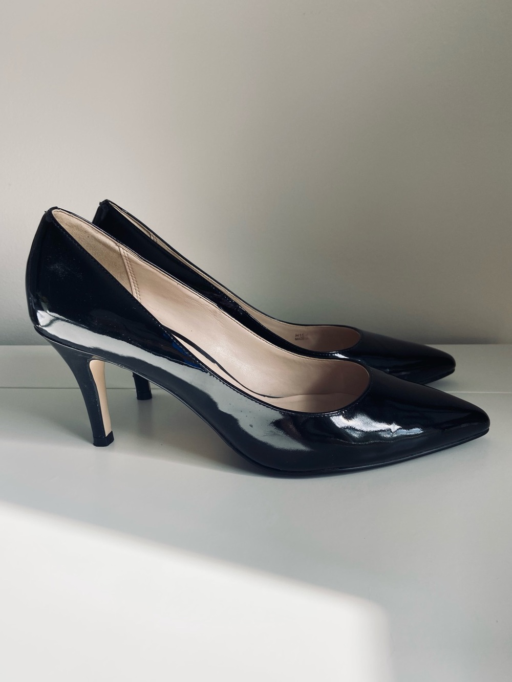 Cole Haan Black Patent Leather Pointed-Toe Pumps